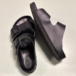 Full Leather - Birkenstock Classic Black Double-Strap Sandals